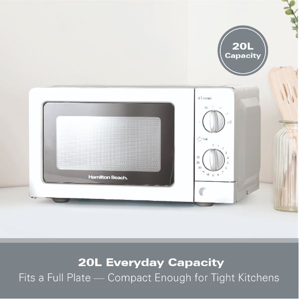 Hamilton Beach 20L, 700W Microwave - White
