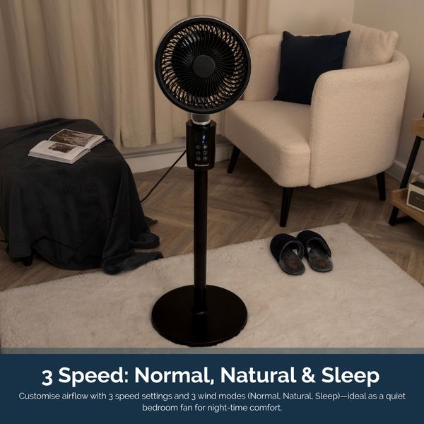 Rediffusion Air360 Adjustable Height Pedestal Fan - 360° Oscillation