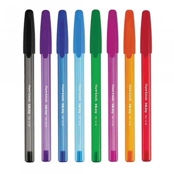 Papermate Inkjoy 100 Stick Ball Pen Assorted Pack of 8