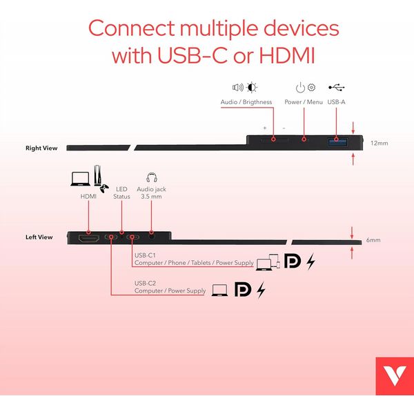 Verbatim Portable Touchscreen Monitor Full HD 1080p 17.3\