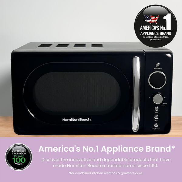 Hamilton Beach Retro Microwave 20L, 700W, Black