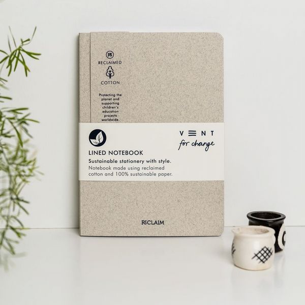 A5 Reclaimed Cotton Notebook - Pearl