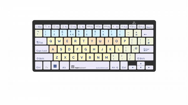 Logickeyboard Dyslexie keyboard Bluetooth PC UK Keyboard