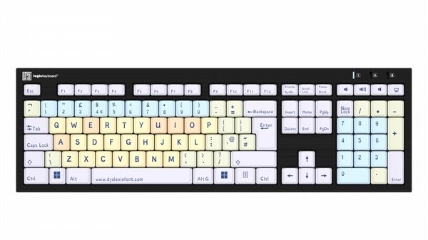 Logickeyboard Dyslexie keyboard NERO PC UK Keyboard