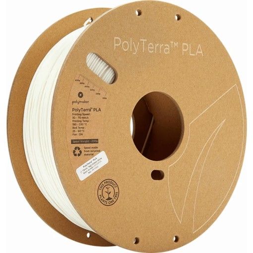 PolyMaker PolyTerra PLA (1.75mm, 1kg) - Cotton White