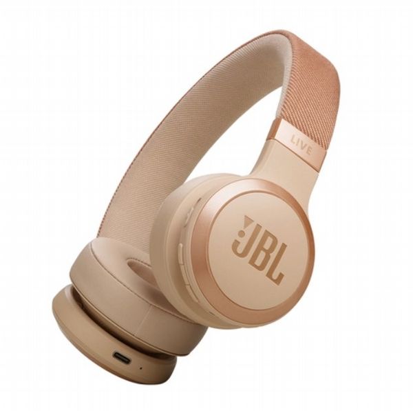 JBL LIVE 670NC, Wireless On-Ear Noise-Cancelling Headphones with Mic, Sandstone