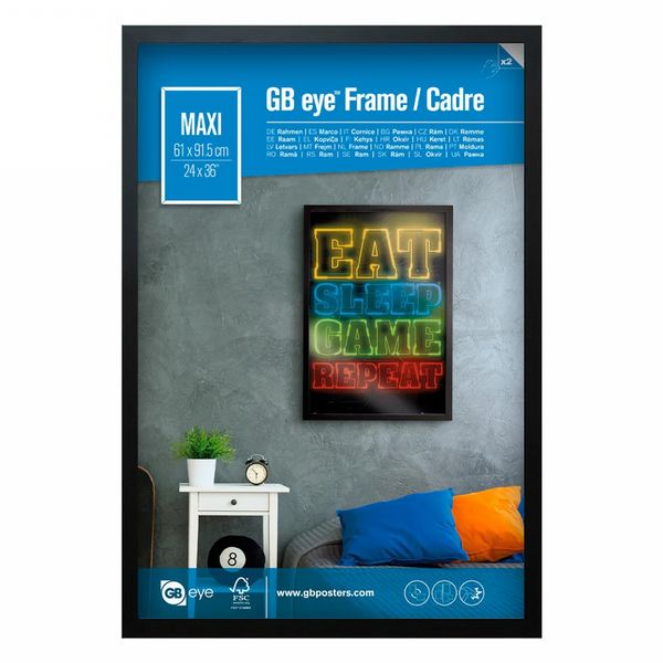  GB Eye Contemporary Wooden Black Picture Frame - Maxi - 61 x 91.5cm / 24 x...