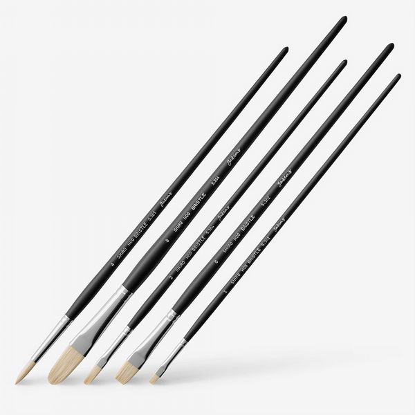  Jackson's: Shiro Professional Hog Bristle Hair Brush: Set of 5: 4 Round, 1 & 6 Bright,...